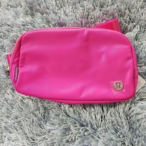 Lululemon Sonic Pink and White Logo Strap Everywhere Belt Bag 1L